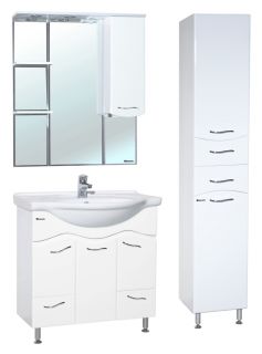 Зеркало-шкаф с подсветкой Bellezza Мари 85см правый белый 00000001173